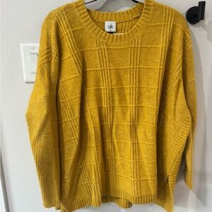 CAbi Mustard Yellow Crew Neck Sweater